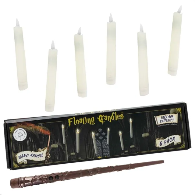 Happy Happenings Halloween Verlichting - Zwevende Kaarsen - 6 stuks - Halloween Decoratie - LED kaarsen - Sfeerverlichting - Accessoires - Toverstaf 6 Wit