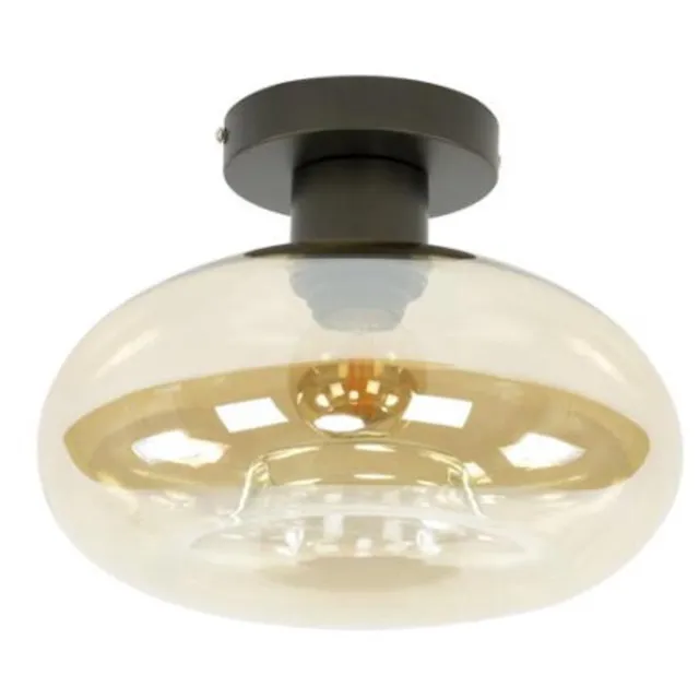 Meubelplaats Plafondlamp Solaro glas 1-lichts - Ø27 cm - Sienna bruin