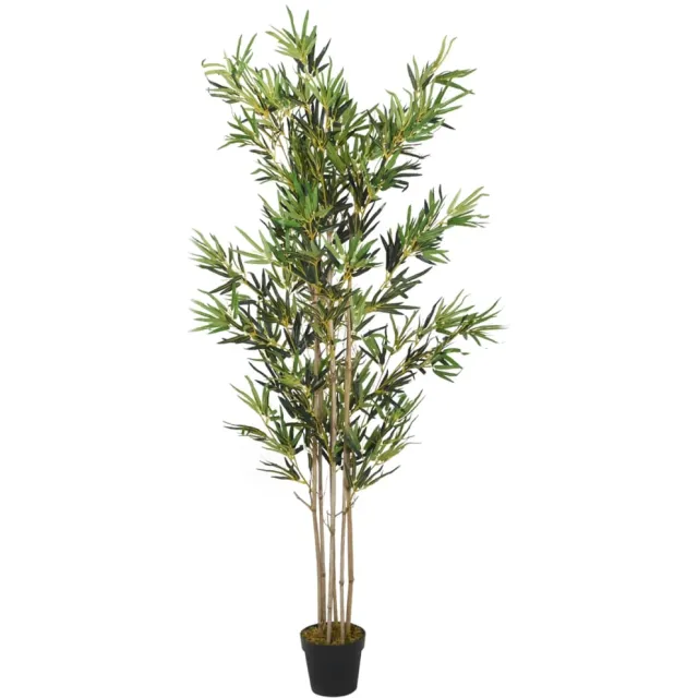 vidaXL Kunstplant bamboe 1380 bladeren 200 cm groen