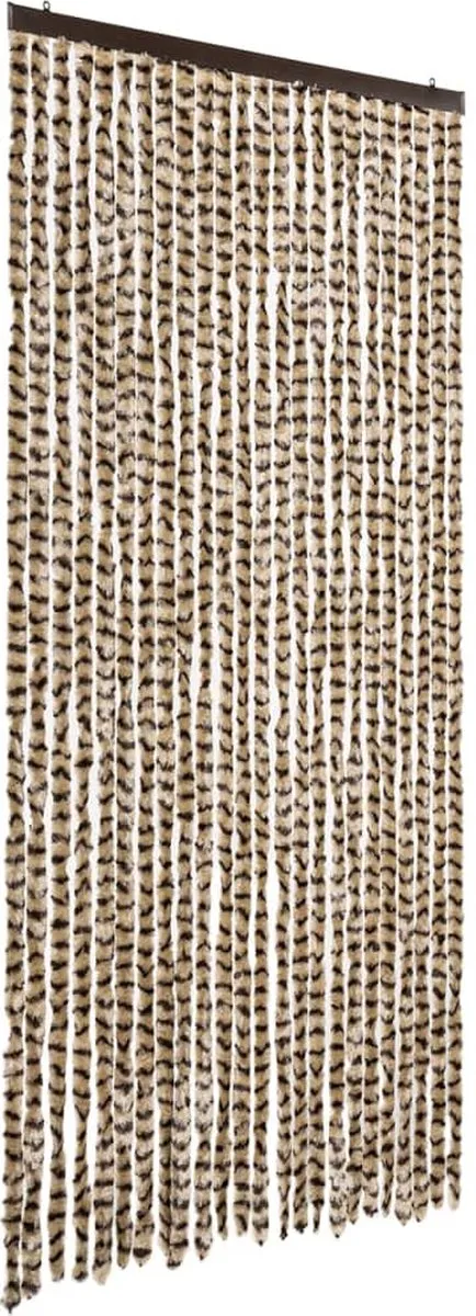 vidaXL Vliegengordijn - 100x200 - cm - chenille - beige - en - bruin beige en bruin