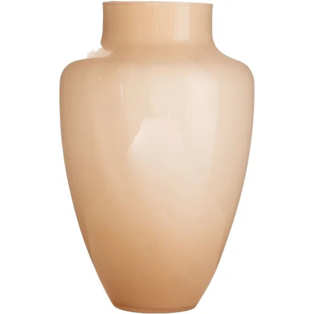 Hakbijl Glass Bloemenvaas Olaf - Beige/geel - glas - D21 x H30 cm - decoratie - vazen