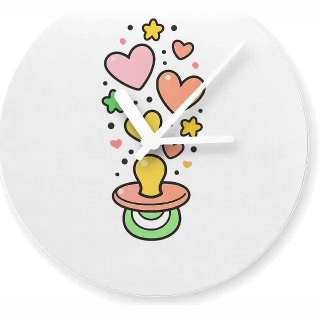 Mr Cadeautjes Glazen klok Ø 20 - design Een speelse onthulling rond een nieuwe rol in de familie, me | cadeau Wit