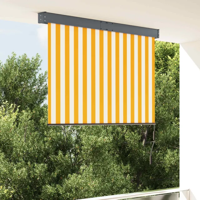 vidaXL Rolgordijn voor buiten 140x250 cm wit en oranje