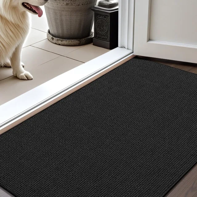 Ibenzoa Vloermat voor binnen met slank design en antislip functie, 61 x 92 cm, zwart