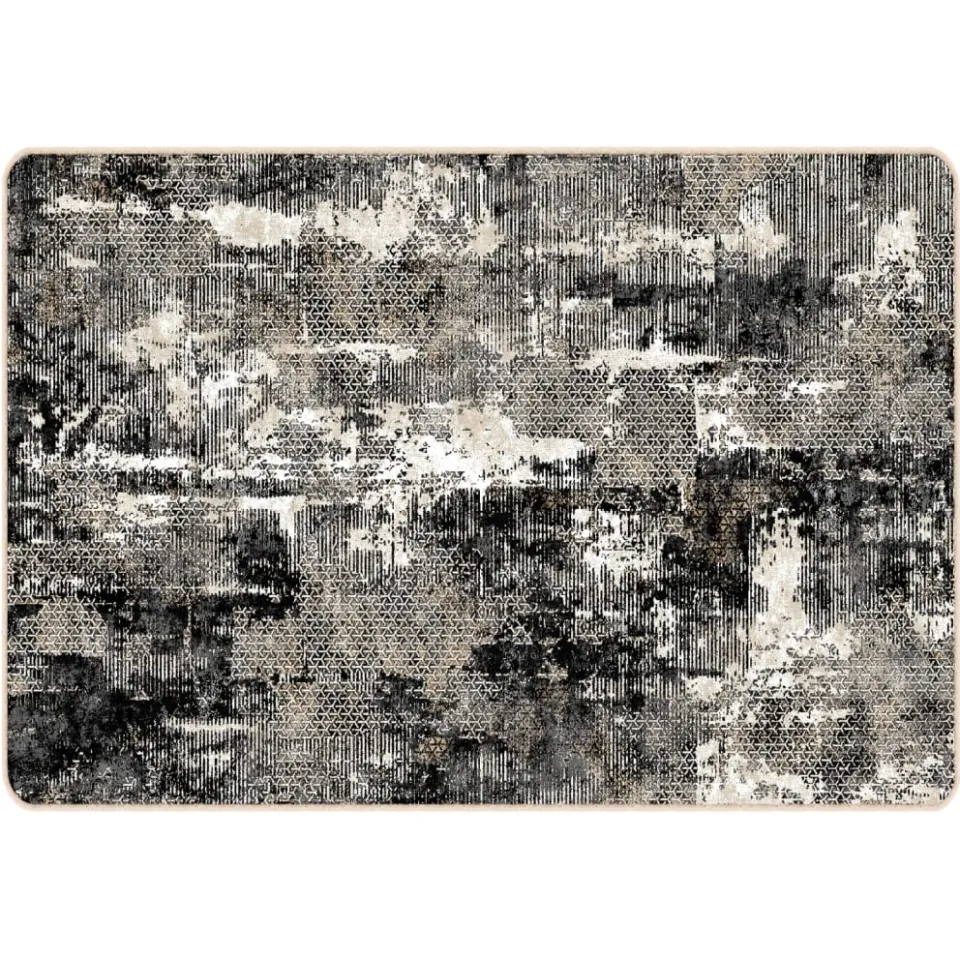 vidaXL Vloerkleed wasbaar 120x180 cm meerkleurig grijs