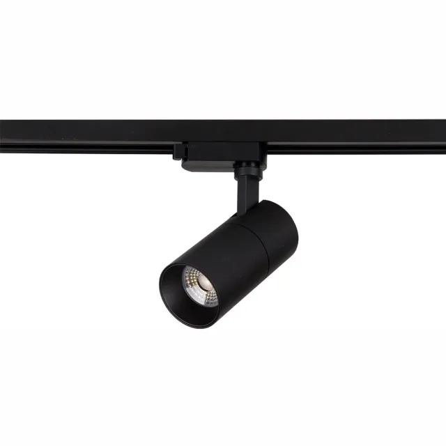 BES LED LED Railverlichting - Track Spot - Prixa Pina - 1 Fase - 20W - Natuurlijk Wit 4000K - Mat Zwart - Rond - Aluminium