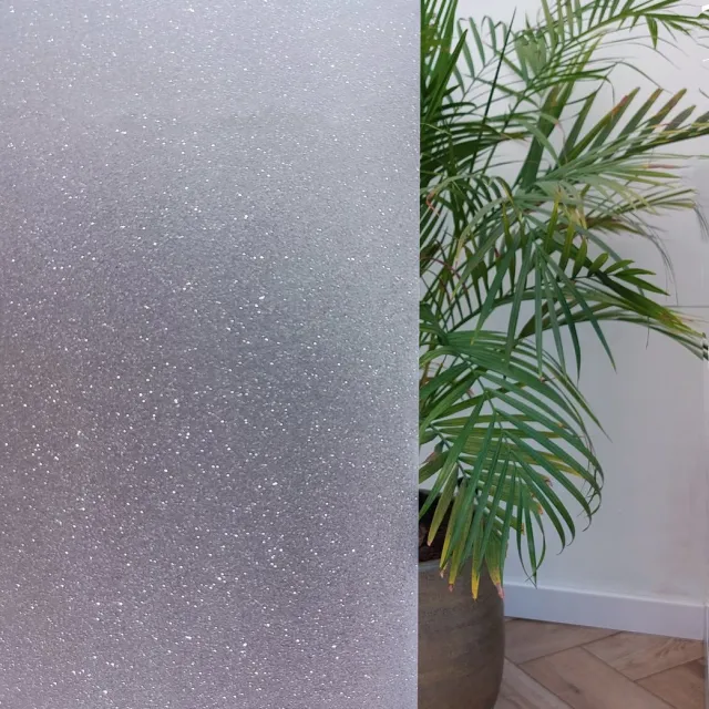 Simple Fix Raamfolie - 70x300cm - Zonwerend - Anti Inkijk - Statisch - Plakfolie Zelfklevend en Isolerend - HR++ folie - Decoratiefolie - Glitter Gestreept - Grijstinten 2