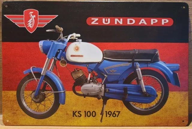 Deco Noord Zundapp KS 100 1967 Zündapp Reclamebord van metaal METALEN-WANDBORD - MUURPLAAT - VINTAGE - RETRO - HORECA- BORD-WANDDECORATIE -TEKSTBORD - DECORATIEBORD - RECLAMEPLAAT - WANDPLAAT - NOSTALGIE -CAFE- BAR -MANCAVE- KROEG- MAN CAVE Multi
