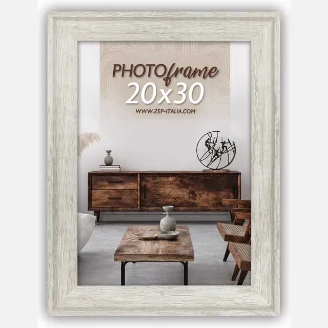 Zep Houten Fotolijst Torino Wit voor foto 15x20 - RT568W