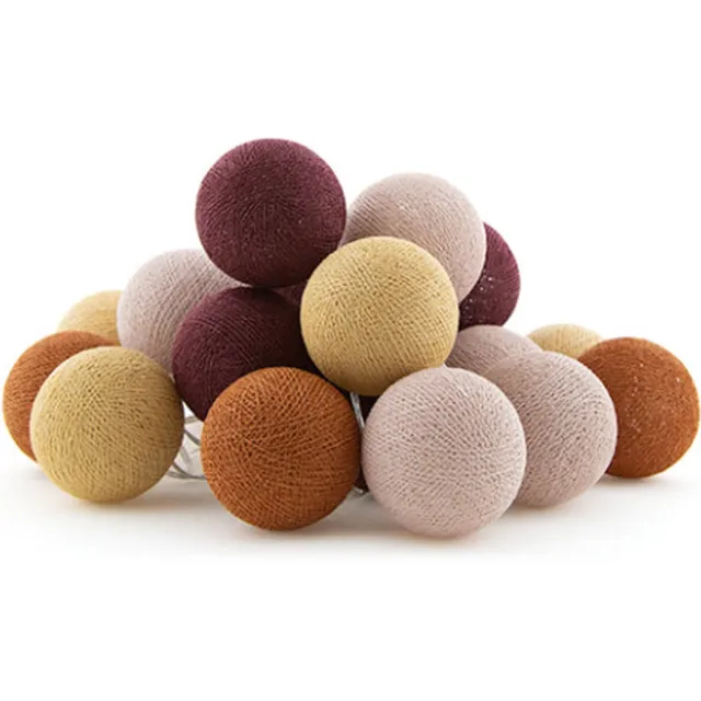 Cotton Ball Lights LED lichtslinger voor binnen - Handgemaakt en Fairtrade - 20 lampjes - Marrakesh