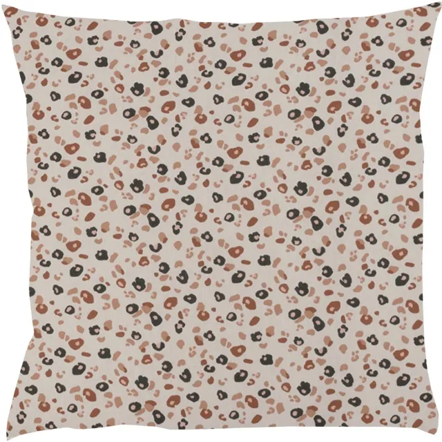 BINK Bedding Sierkussen Leopard 50 x 50 cm - inclusief vulling bruin, wit