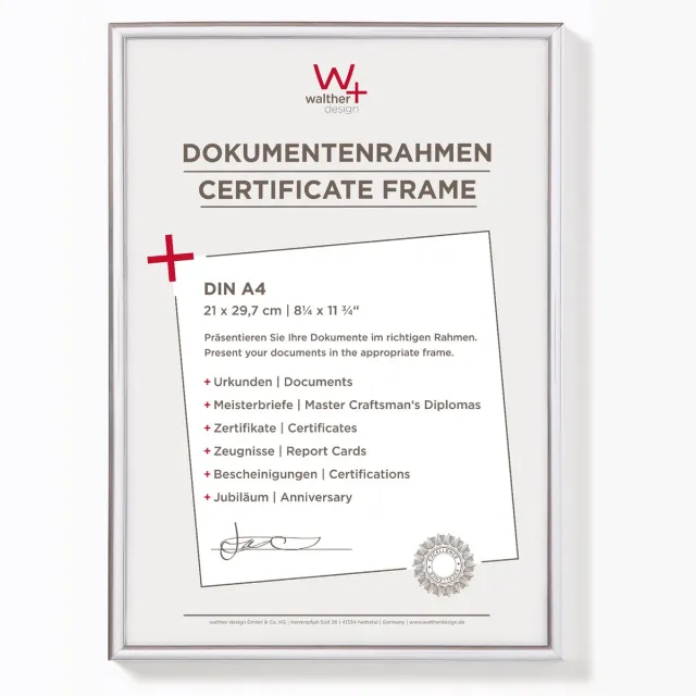 Walther New Lifestyle - Kunststof lijst - Fotoformaat 21x29,7 cm (DIN A4) - Zilver