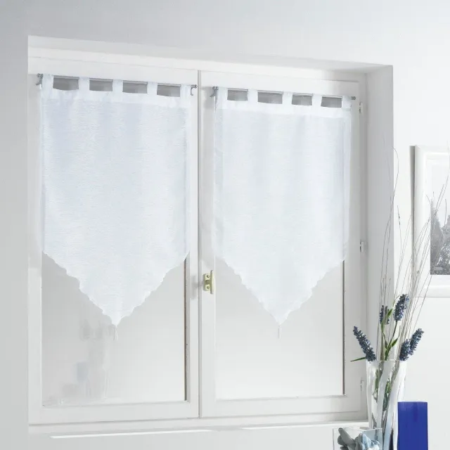 Douceur d intérieur Douceur d'intérieur Kort keukengordijn LISEA, 60 x 120 cm, 2 stuks wit