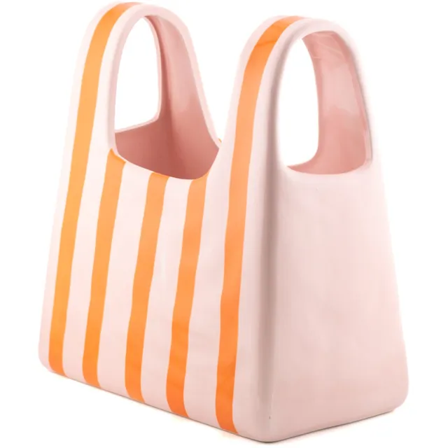 homebound by ky Aardewerk vaas Striped tas Roze