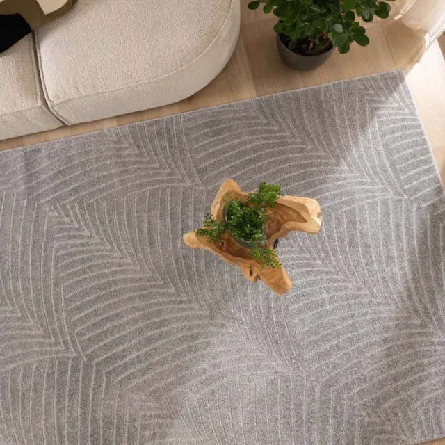 Nordic Weavers Scandinavisch vloerkleed - Contour Leaf grijs 100x150
