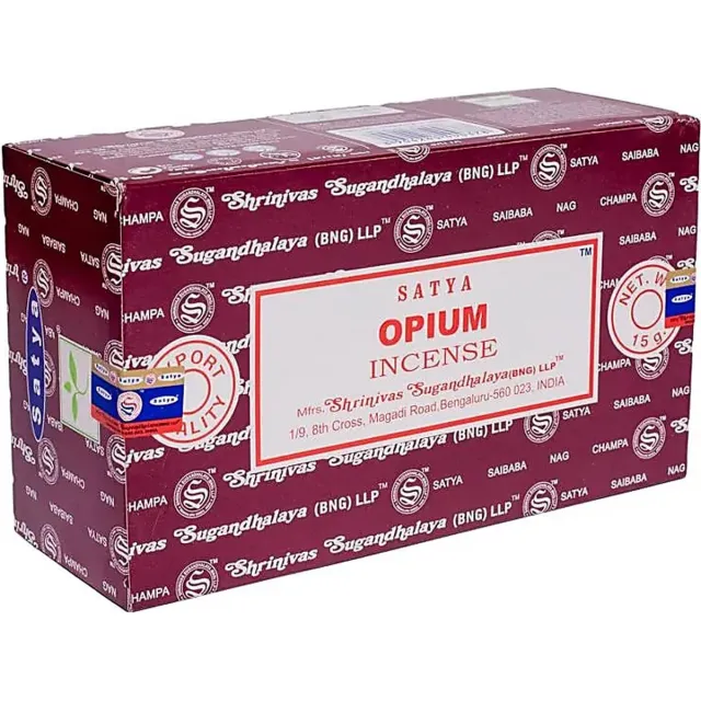Satya opium - wierook - doos 12 stuks van 15 gram bruin