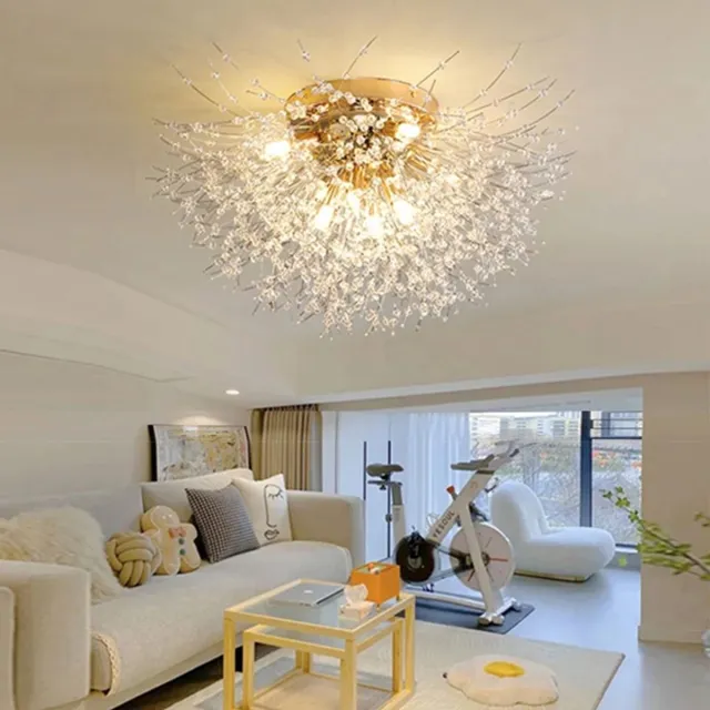 Linkforu LED Plafondkroonluchter - Lamp - Hanglamp – 9 Lampen – Koel – Wit – Neutraal - Warm – Licht - 220V - Goud/Zilverkleurig Zowel goud als zilverkleurig