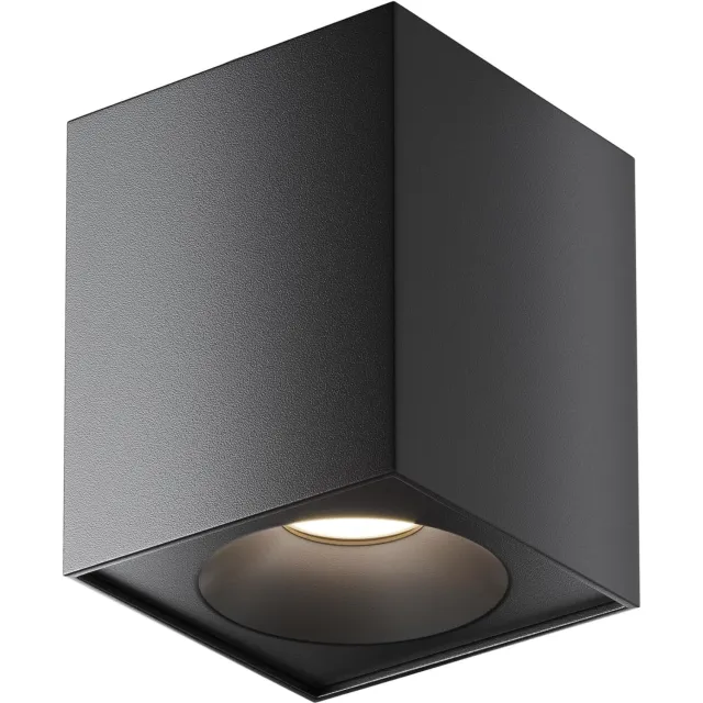 Maytoni ZOOM opbouwspot zwart, GU10 plafondspot IP54 – 90x90 mm