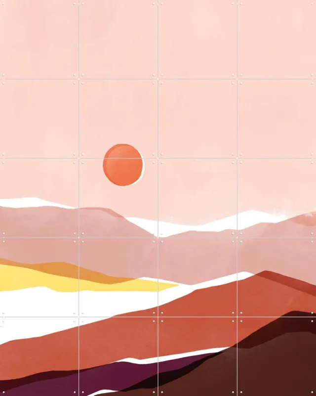 IXXI Fajr, Sacrée Frangine - 80 x 100 cm - Grote wanddecoratie en posters - Illustraties, Digitale Kunst, Minimalisme, Abstract, Slaapkamer Roze / Warme kleuren