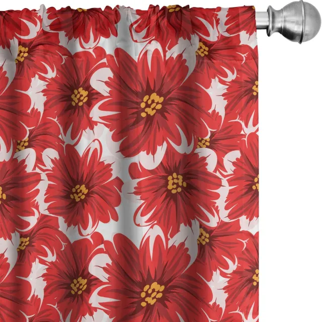 ABAKUHAUS Gordijnset – 2x75x175 cm – microvezel – halfschaduw – babyroze vermiljoen
