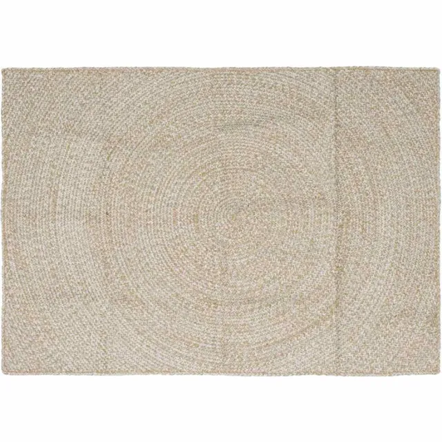 vidaXL Gebied Tapijt Natuurlijk en Wit 120 x 170 cm Jute Bruin