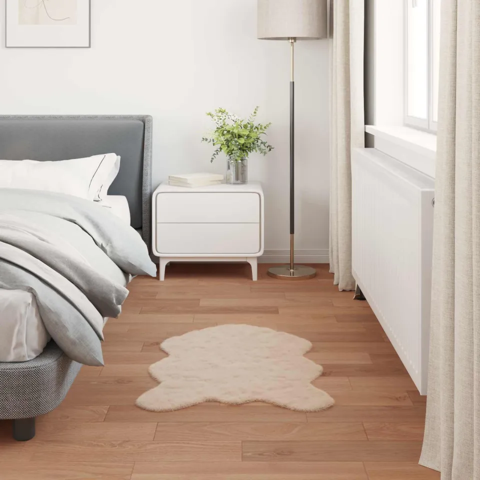 vidaXL Antislip vloerkleed van imitatie konijnenbont OLITE Taupe, foto 3