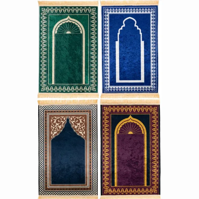 Jannah Islamitisch Gebedskleed - Gebed Kleed - Gebedskleed Islam - Gebedsmat - Kleed - Ramadan - Eid Muburak - 80 x 120 cm Pakket 4