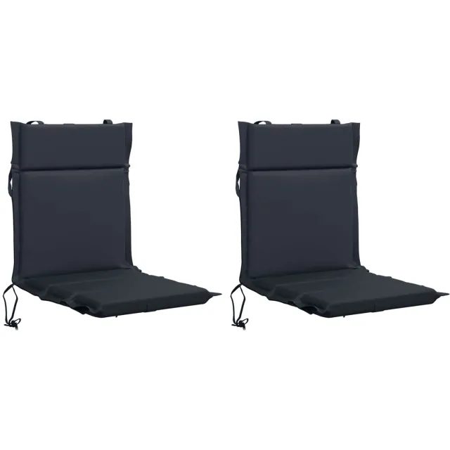 vidaXL Kussen - voor - lage - rugstoel - GEMERT - 2 - st - 100% - Polyester Donkerblauw (melange)