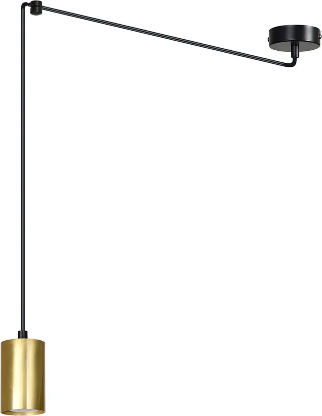 Emibig Turku regelbare zwarte pendelende GU10 gouden koker decentraliseerbaar - Perfecte verlichting voor elke ruimte Zwartachtig
