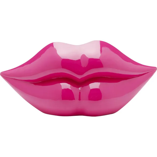 Unyqoos Decoratieve roze spaarpot in lipvorm voor woonkamer en kantoor, Spaarpot, Roze, Polyresin, Lippen, 13cm