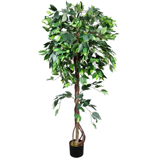 Decovego Valse Kunstmatige Plant Ficus Benjamin Echt Hout Decoratie 165cm DEGOVEGO