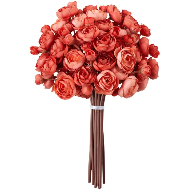 Famanu Pioenrozen kunstbloemen als echt, 18 stuks ranunkels zijden bloemen