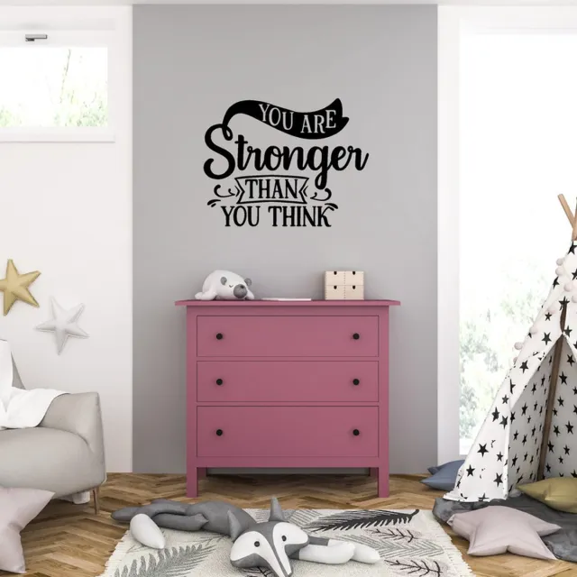 MC Living Muursticker - You Are Stronger Than You Think - 46,4 x 59,2 - Zwart
