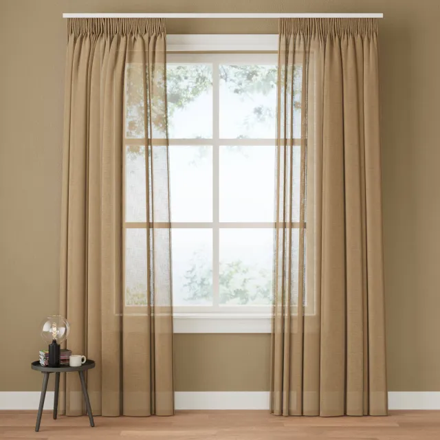 NOUS Living Vitrage gordijn kant en klaar (280 x 270 cm)* amber