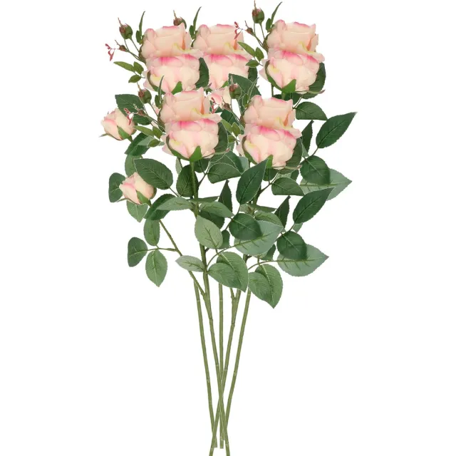 Top Art Kunstbloem roos Ariana - 5x - roze - 73 cm - kunststof steel - decoratie bloemen
