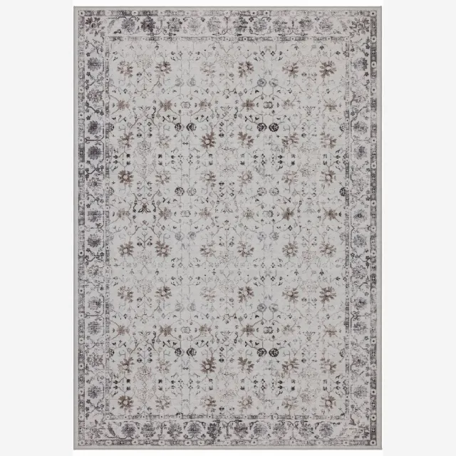 Moonay Vintage Vloerkleed Atlas Floraal 280x370 cm - Wasbaar Antislip Crème CREME
