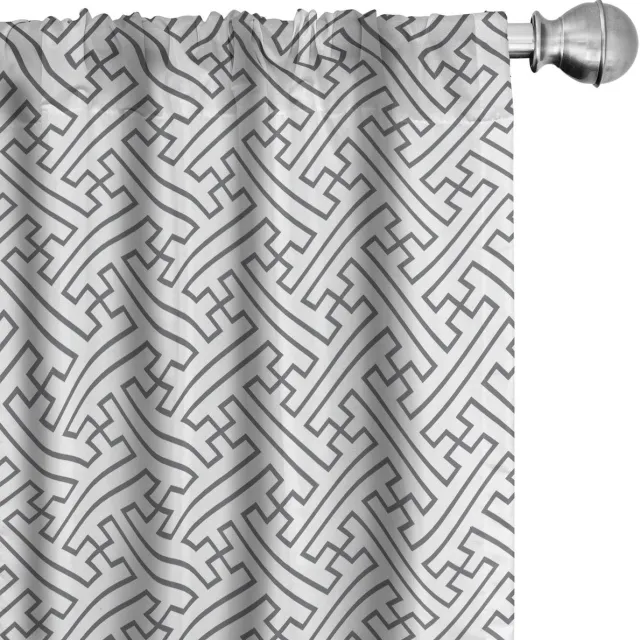 ABAKUHAUS Voorhangen – Microfaser Grijs/Wit – 2x75x245 cm