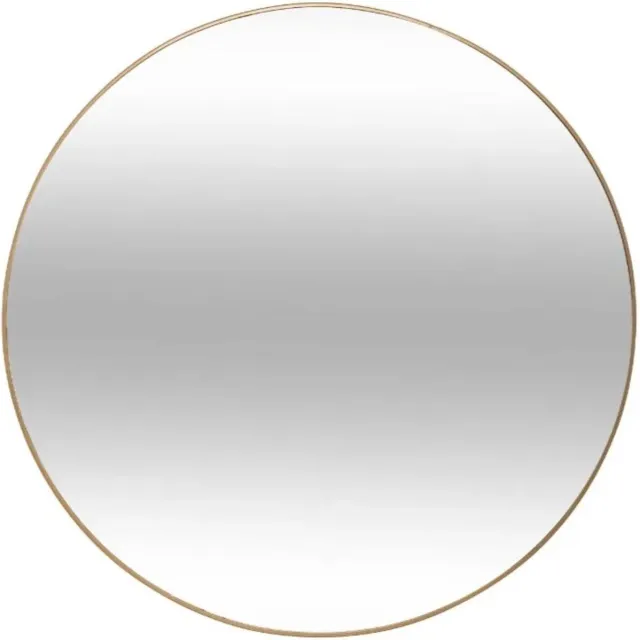 Atmosphera Spiegel/wandspiegel - rond - Dia 38 cm - metaal/glas - saliegroen Salie groen