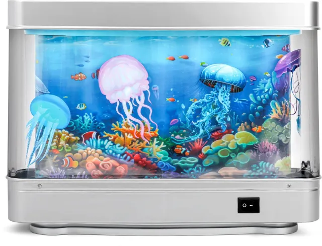 OKWISH Reguliere Aquariumverlichting - LED Aquariumlamp, Nachtlicht met Waterleven Projectie, Decoratieve Verlichting, Multikleur