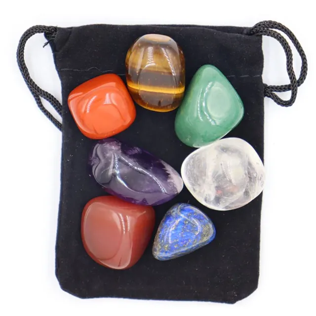 Pippashop 7 stuks stenen in cadeauzakje reiki, healing, meditation, chakra balancing, or ritual multicolor