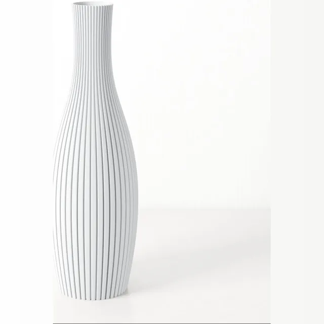 Fleuriek Smalle Hoge Vaas - Wit - H30 cm - Dunne Japandi Vaas - Minimalistische designvaas - Decoratieve vaas vensterbank of tafelvaas