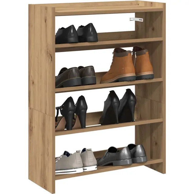 vidaXL Schoenenrek 60x25x81 cm bewerkt hout artisanaal eikenkleur Bruin