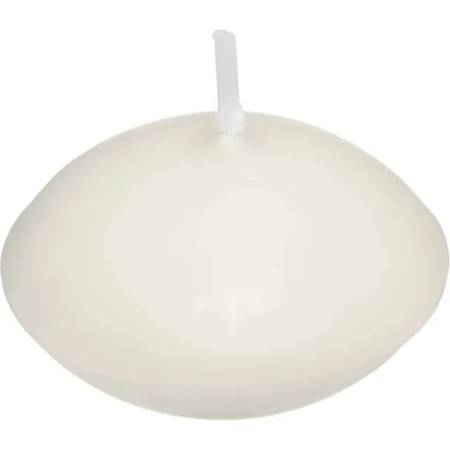 Atmosphera Drijfkaarsen - ivoor wit - 6x stuks - dia 4.5 cm - 3.5 branduren - paraffine - geurloos Ivoorwit