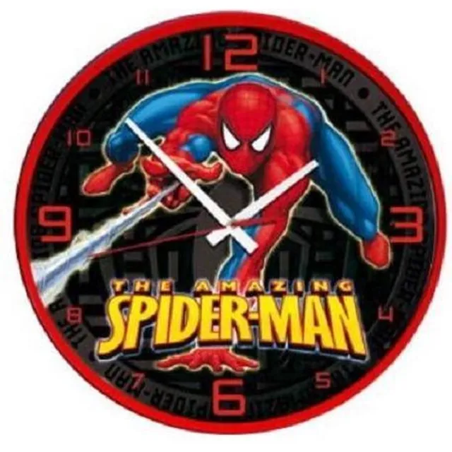 Spider-Man Spiderman klok XL 32cm! zwart