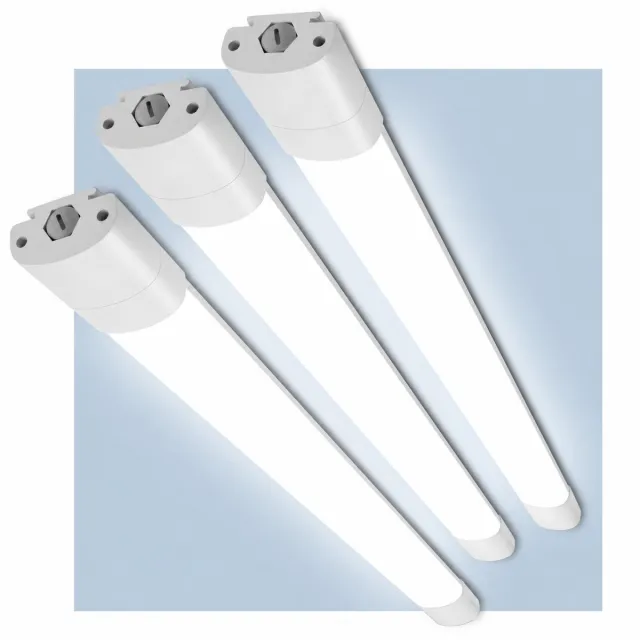 LOVHAUS 3 Stuks LED Armaturen 150 cm – 45W – 4950 lm – IP66 – Door te Koppelen Wit