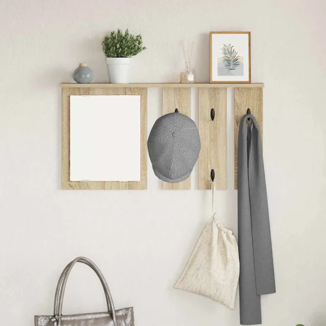 vidaXL Wandgemonteerde kapstok Sonoma eiken 85 x 10 x 45 cm Beige