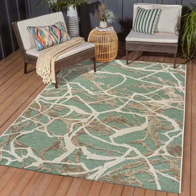 TrueWeave Buitenkleed - Marble groen 200x290