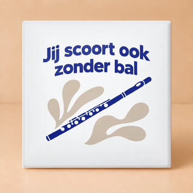 Bedruk King Artistieke Sportquizkampioen Tegel – Originele Papieren Knipvorm Inspiratie voor Sportliefhebbers - 11 x 11 cm Wit