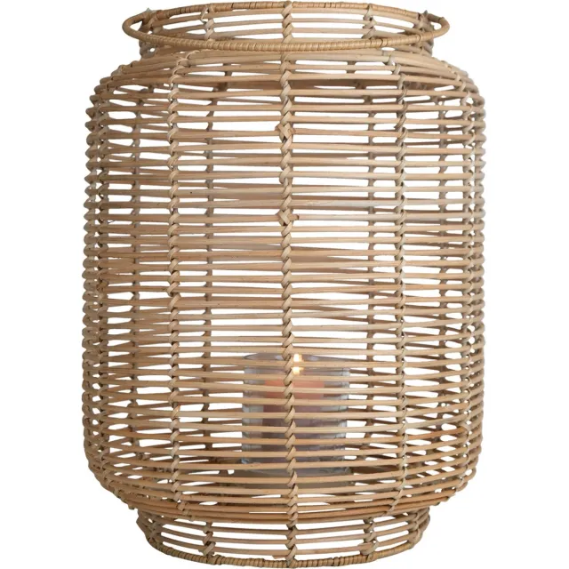 Mars & More Rotan windlicht - kandelaar - beige - ø 32 cm
