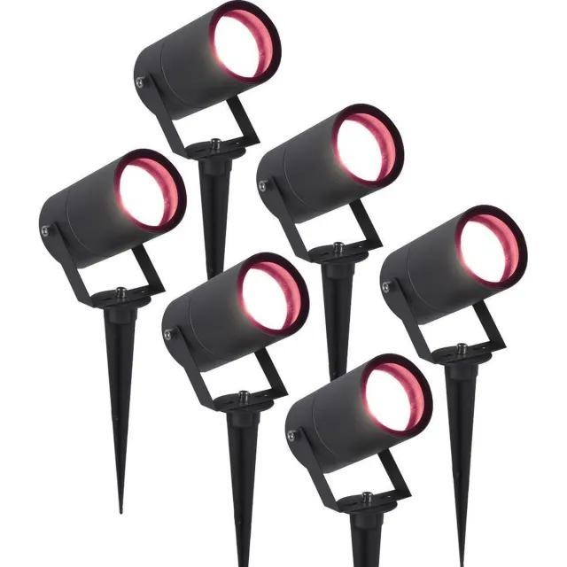 Homeylux 6x Smart WiFi Prikspot Spikey aluminium zwart RGBWW IP65